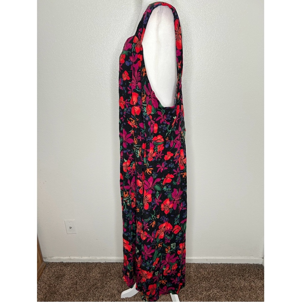AVA & VIV Multicolor Floral Sleeveless Button Front Midi Dress Plus Size 3X - Picture 5 of 10